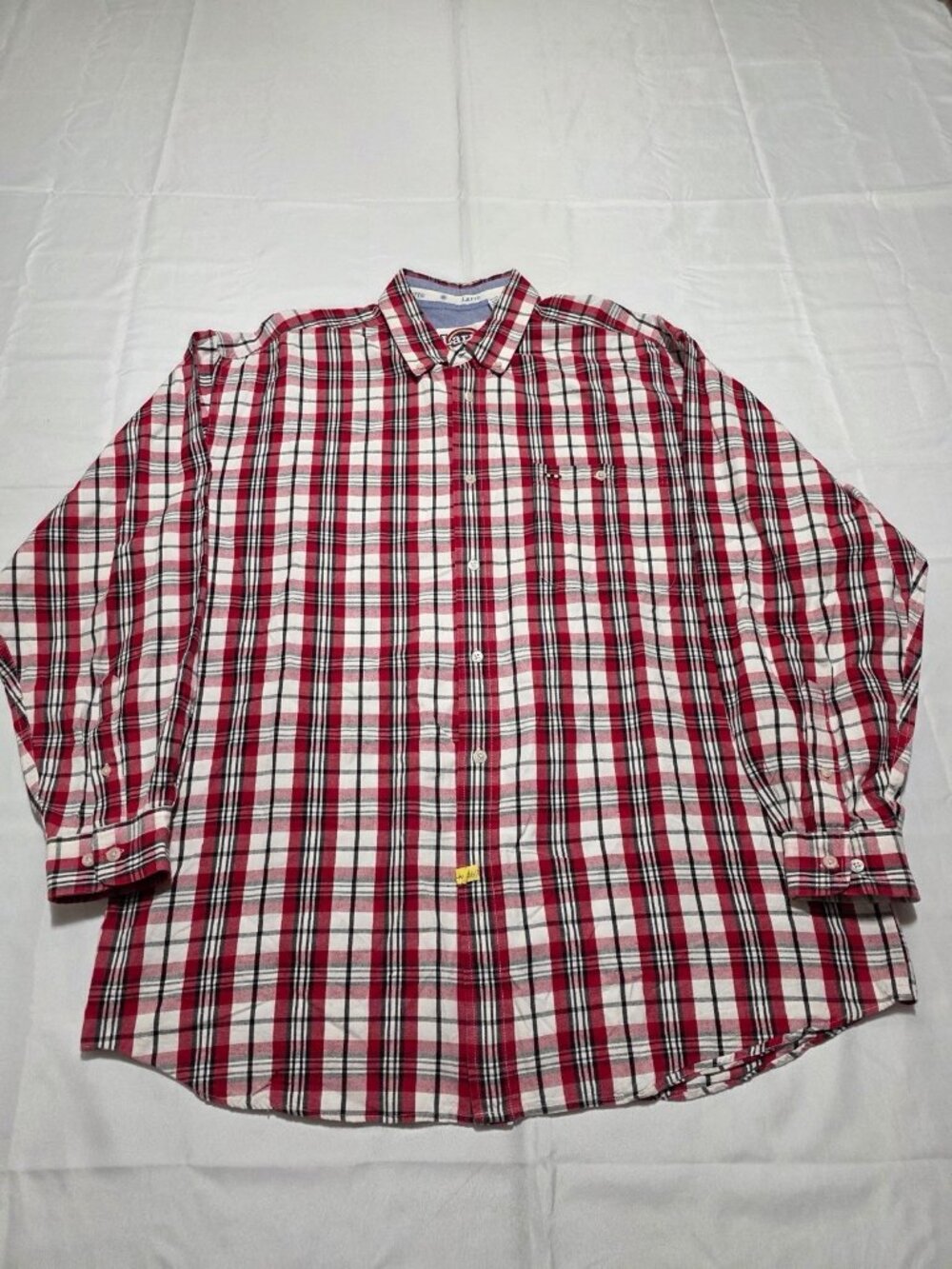 Larro Shirts Red & White Plaid Button Up Long Sleeve Western Mens Shirt XXL